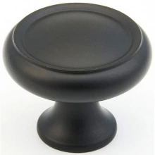 Schaub - 711-FB - Solid Brass, Traditional, Round Knob 1-1/4" diameter, Flat Black finish