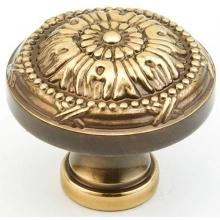 Schaub - 751-ALP - Solid Brass, Versailles, Round Knob, 1-1/4" diameter, Antique Light Polish finish