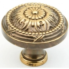 Schaub - 752-ALP - Solid Brass, Versailles, Round Knob, 1-1/2" diameter, Antique Light Polish finish