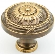 Schaub<br />752-ALP - Solid Brass, Versailles, Round Knob, 1-1/2" diameter, Antique Light Polish finish