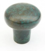Schaub - 771-VI - Cast Bronze, Mountain, Round Knob, 1-1/4" diameter, Verde Imperiale finish