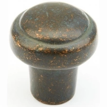 Schaub - 781-VI - Cast Bronze, Mountain, Round Knob, 1-3/8" diameter, Verde Imperiale finish