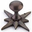 Schaub<br />982-DAB - Knob w/Star backplate, Dark Antique Bronze, 11/16" dia