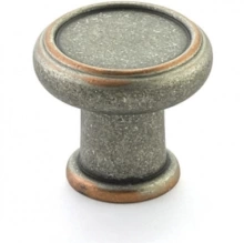 Schaub - 78-DP/C - Steamworks Knob, Distressed Pewter/Copper, 1-1/4" Diameter
