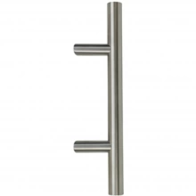 INOX Unison Hardware<br />PHIX33318 BTB - 26" T-Shape Door Pull with 90 Degree Support in AISI 304 Stainless Steel - Back to Back