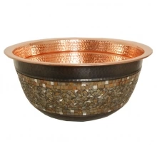 Thompson Traders - sinks - 23-1222-C - MURANO SINK - Polished Copper/Mosaic 