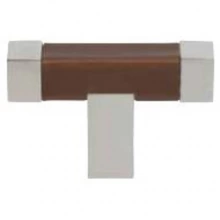 Turnstyle Designs - R1199 - Recess Leather, Cabinet Handle, Square T Bar