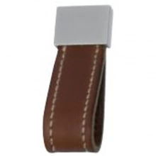 Turnstyle Designs - U1882 - Strap Leather, Cabinet Handle, Square Loop Plain