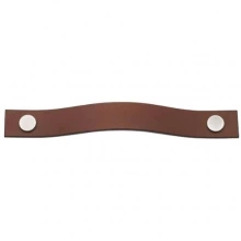 Turnstyle Designs - UP1185 - Strap Leather, Cabinet Handle, Large Button Plain
