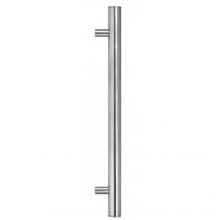 First Impressions Custom Door Pulls<br />WST150 SMTSS4 - Wasatch 150 - Door "Ladder" Pull - 1-1/2" Tubular Round Grip With End Caps and Straight Round Mounts in Stainless Steel