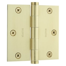 Baldwin<br />3.5" x 3.5" Square Corner .125" Single Hinge. - 1035.044.I Satin Brass Door Hinge IN STOCK Quick Ship