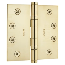 Baldwin<br />4" x 4"  Ball Bearing Thick .130" Single Hinge - 1041.031.I Polished Brass No Lacquer Door Hinge IN STOCK Quick Ship
