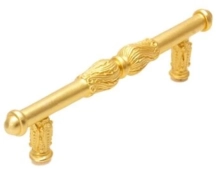 Carpe Diem Cabinet Knobs<br />1050   4-5/8" - Acanthus 3" c to c pull with feather scroll 