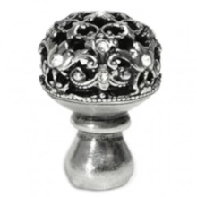 Carpe Diem Cabinet Knobs - 139 - Juliane Grace medium knob full round with 13 Swarovski Crystals