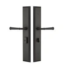 Emtek - 1L1M23 - Melrose Style Plates 2.5" x 17.5" - Non-Keyed American Style Thumbturn Inside, Hub Above Handle