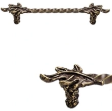 Carpe Diem Cabinet Knobs<br />2089   11-3/4"  - Oak leaf 9" o.c. approx w/ 3/8" twist center long pull
