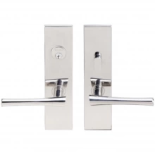 INOX Unison Hardware - SF214 MC70 - Mortise Champagne Lever with SF Rectangular Plate