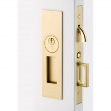 Emtek - 2153 - Narrow Modern Rectangular Keyed Pocket Door Mortise Lock