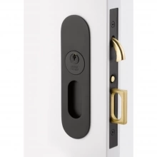Emtek - 2163 - Narrow Oval Keyed Pocket Door Mortise Lock