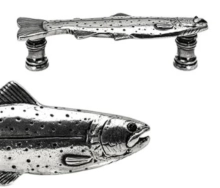Carpe Diem Cabinet Knobs<br />2221   - Trout 4" c to c large pull right