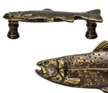Carpe Diem Cabinet Knobs<br />2222 - Trout 4" c to c large pull left 