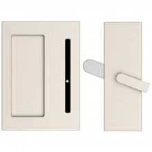 Emtek - 222202 - Modern Rectangular Barn Door Privacy Lock and Flush Pull with Integrated Strike