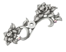 Carpe Diem Cabinet Knobs<br />2304    5-1/2"  -  Rose elongated back plate with Swarovski Crystals