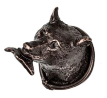 Carpe Diem Cabinet Knobs<br />2502   2-1/8"  - Large Bear Head knob with fish in mouth 