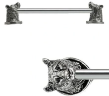 Carpe Diem Cabinet Knobs<br />2508S   23-1/2"  - Bear 22" c to c long pull; 1/2" smooth bar