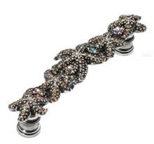 Carpe Diem Cabinet Knobs<br />2604 5"  - Starfish & Sea Anemones 4" c to c pull with Swarovski Crystals 