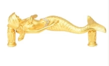 Carpe Diem Cabinet Knobs<br />2643 5-3/4" -  Mermaid 4" c to c pull with Swarovski Crystals 