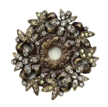 Carpe Diem Cabinet Knobs<br />2751   1-3/4"  - Rose round back plate with Swarovski Crystals