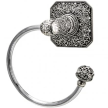 Carpe Diem Cabinet Knobs - 4059 - Juliane Grace large swing towel smooth ring right with 131 Swarovski Crystals