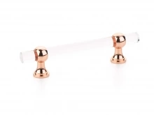 Schaub - 414-PRG - Lumiere Transitional, Adjustable Pull, Acrylic, Polished Rose Gold, 4" cc