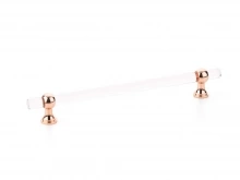 Schaub - 418-PRG - Lumiere Transitional, Adjustable Pull, Acrylic, Polished Rose Gold, 8" cc
