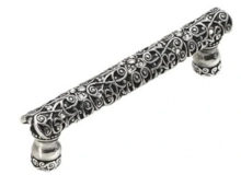 Carpe Diem Cabinet Knobs<br />4502    4-3/4"  - Monticello 4" c to c pull with Swarovski Crystals