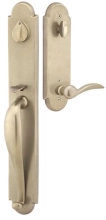 Emtek<br />450332 TWB - Greeley Entry Handleset Tumbled White Bronze- Dummy