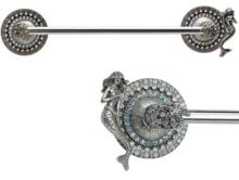 Carpe Diem Cabinet Knobs<br />4851   28-1/2" - Coastal Living with Mermaid 24" c to c towel bar; 5/8" smooth bar with Swarovski Crystals cluster