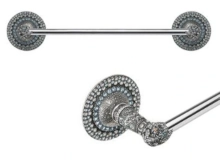 Carpe Diem Cabinet Knobs<br />4883   40-1/2"  - Coastal Living 36" c to c towel bar with Swarovski Crystals Cluster