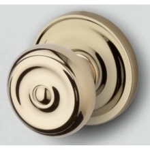 Baldwin - 5020.003.PASS IN STOCK  - Colonial Knob with 5048 - Rose - Passage Set, Lifetime Polished Brass Finish 5020003PASS Quick Ship