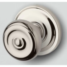 Baldwin - 5020.055.PRIV IN STOCK  - Colonial Knob with 5048 Rose - Privacy Set, Lifetime Polished Nickel Finish 5020055PRIV Quick Ship