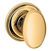 Baldwin<br />5025.003 EGG KNOB W/ 5048 ROSE-Lifetime Pol. Brass - Pre-Configured Set With Knobs, Roses, Latch & 2 1/8 Adapter 5025003