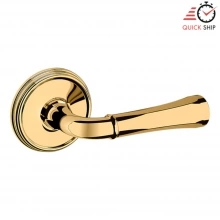 Baldwin - 5113.031.PASS IN STOCK - 5113 Lever w/ 5078 Rose - Passage Set, Non-Lacquered Brass Finish 5113031PASS Quick Ship