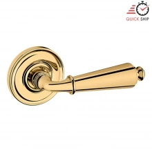 Baldwin - 5125.003.PASS IN STOCK - 5125 Lever w/ 5048 Rose - Passage Set, Lifetime Polished Brass Finish 5125003PASS Quick Ship