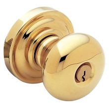 Baldwin<br />5205.031.ENTR - Classic Knob - Keyed Entry with Classic Rose, Non-Lacquered Brass Finish 5205031 Quick Ship