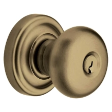 Baldwin<br />5205.050.ENTR - Classic Knob - Keyed Entry with Classic Rose, Satin Brass & Black Finish 5205050 Quick Ship