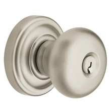 Baldwin<br />5205.056.ENTR - Classic Knob - Keyed Entry with Classic Rose, Lifetime Satin Nickel Finish 5205056 Quick Ship