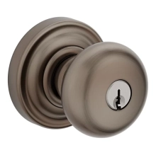 Baldwin<br />5205.076.ENTR - Classic Knob - Keyed Entry with Classic Rose, Lifetime (PVD) Graphite Nickel Finish 5205076 Quick Ship