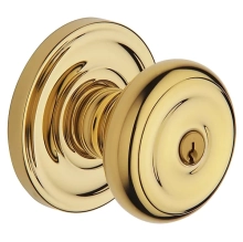 Baldwin<br />5210.003.ENTR - Colonial knob w/ Classic rose - Keyed Entry - Lifetime Polished Brass 5210003 Quick Ship