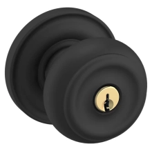 Baldwin<br />5210.190.ENTR - Colonial knob w/ Classic rose - Keyed Entry - Satin Black 5210190 Quick Ship